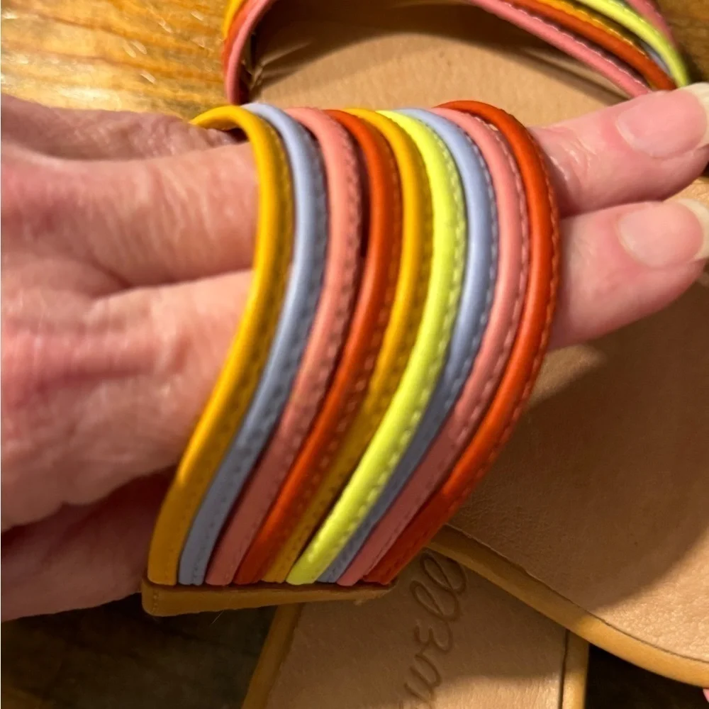 Madewell The Meg Slide Sandal in Rainbow Leather 5.5